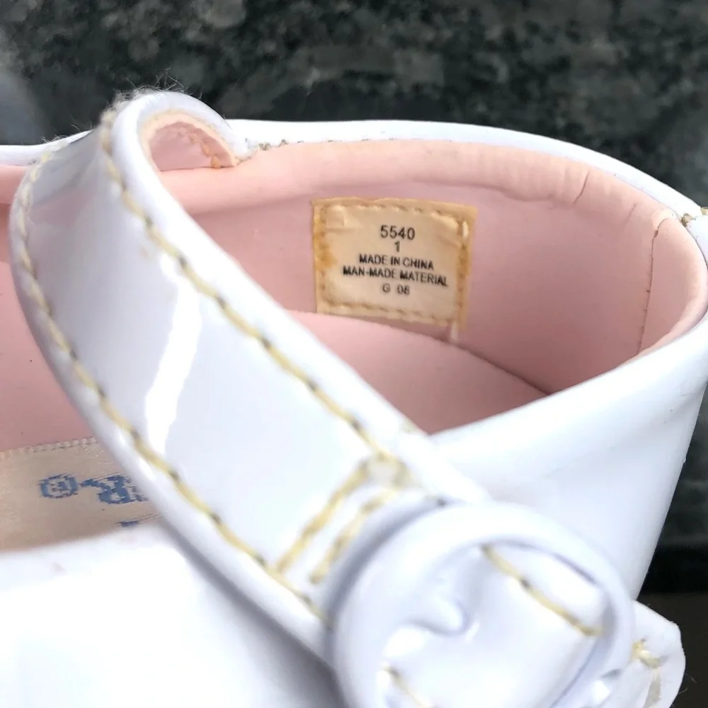 Baby Dear Infant Sz 1 White Patent Mary Jane